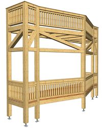 Balkon in Holzbauweise als Grafikplanung